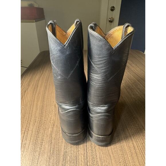 Black Justin Ropers Western Cowboy Boots - Picture 4 of 6